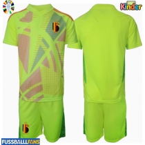 Belgien Torwart Auswärts Trikotsatz Kinder EM 2024 Kurzarm (+ Kurze Hosen)